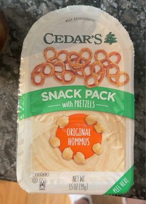 Original Hommus With Pretzels Snack Pack, Original