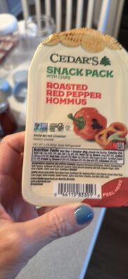Roasted Red Pepper Hommus Snack Pack With Hommus Chips, Roasted Red Pepper