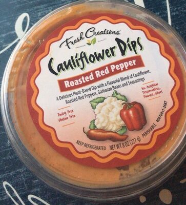 Roasted Red Pepper A Delicious Plant-Based Dip With A Flavorful Blend Of Cauliflower, Roasted Red Peppers, Garbanzo Beans And Seasonings Cauliflower Dips, Roasted Red Pepper