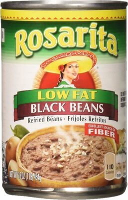 Black Low Fat Refried Beans, Black