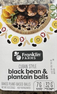 Cuban Style Black Bean & Plantain Baked Plant-Based Balls, Cuban Style Black Bean & Plantain