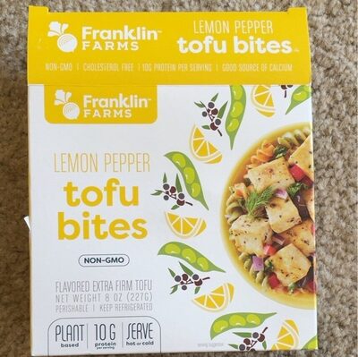 Lemon Pepper Flavored Extra Firm Tofu Bites, Lemon Pepper