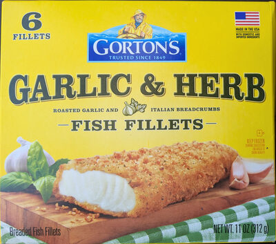 Roasted Garlic & Italian Herb Breaded Fish Fillets, Roasted Garlic & Italian Herb Breaded