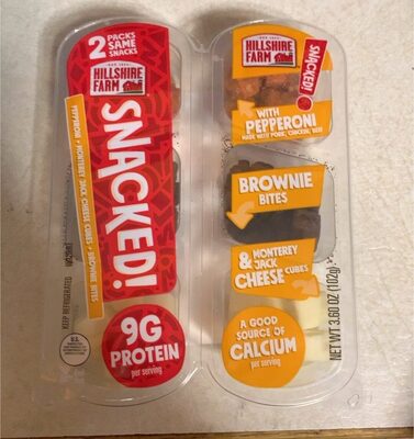 Snacked! Pepperoni, Monterey Jack Cheese Cubes, Brownie Bites