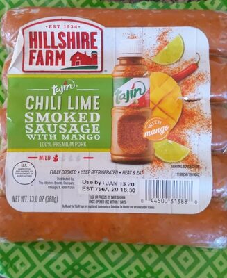 Mild Chili Lime Smoked Sausage With Mango 100% Premium Pork, Mild, Chili Lime, Mango