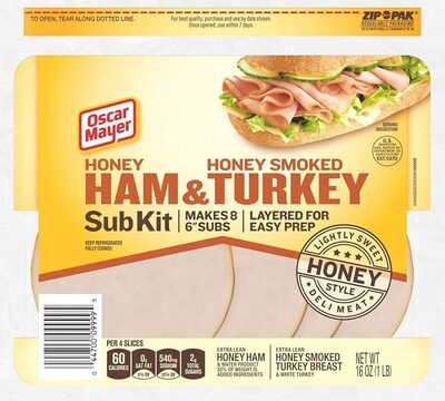 Sub Kit, Honey Ham, Honey Smoked Turkey Breast
