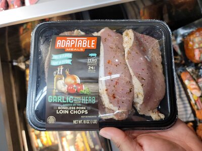 Boneless Pork Loin Chops, Roasted Garlic And Herb