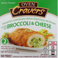 Koch Foods, Oven Cravers, Breaded Chicken Stuffed With Broccoli & Cheese