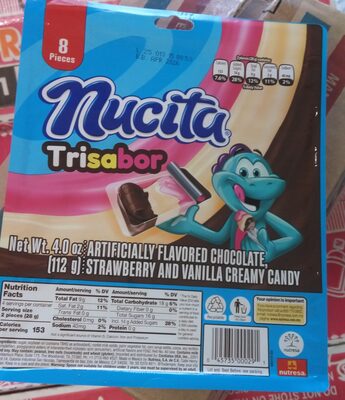 Chocolate, Vanilla And Strawberry Creamy Candy Trisabor, Chocolate, Vanilla And Strawberry