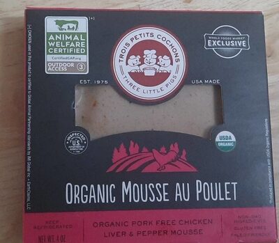 Mousse Au Poulet Organic Pork Free Chicken Liver & Pepper Mousse, Mousse Au Poulet