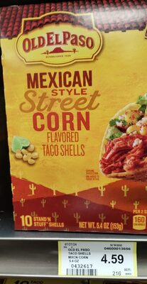 Old El Paso Mexican Style Street Corn Flavored Taco Shells 10 Count