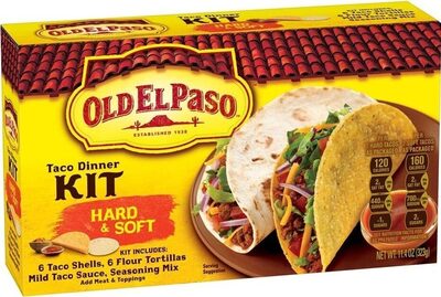Old El Paso Hard and Soft Taco Dinner Kit With Crunchy Taco Shells and Flour Tortillas 12 Count