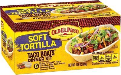 Old El Paso Soft Flour Tortilla Taco Bowls Dinner Kit 8 Count