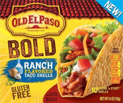 Old El Paso Stand 'N Stuff Zesty Ranch Flavored Taco Shells 10 Count