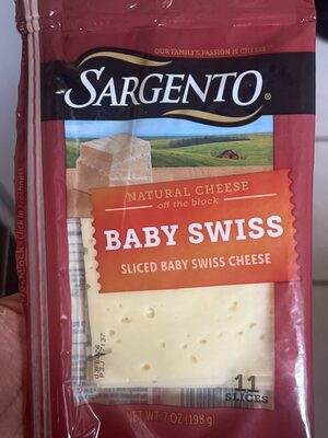 Sliced Baby Swiss Natural Cheese, Baby Swiss