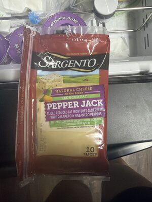Pepper Jack Sliced Reduced Fat Monterey Jack Natural Cheese With Jalapeno & Habanero Peppers, Pepper Jack