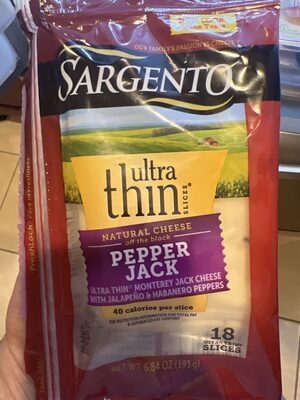 Pepper Jack Ultra Thin Monterey Jack Natural Cheese Slices With Jalapeno & Habanero Peppers, Pepper Jack