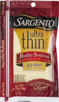 Baby Swiss Thin Cheese Slices, Baby Swiss