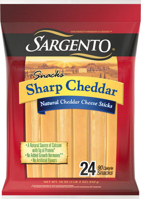 Sharp Cheddar Natural Cheese Sticks Snacks, Sharp Cheddar