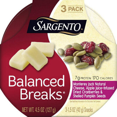 Monterey Jack Natural Cheese, Apple Juice-Infused Dried Cranberries & Shelled Pumpkin Seeds, Monterey Jack Natural Cheese, Apple Juice-Infused Dried Cranberries & Shelled Pumpkin Seeds