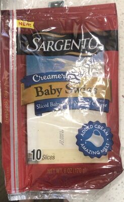 Baby Swiss Creamery Sliced Natural Cheese, Baby Swiss