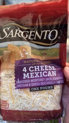 Off The Block 4 Cheese Mexican Shredded Monterey Jack, Asadero, Cheddar & Queso Quesadilla Natural Cheeses, 4 Cheese Mexican