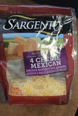 Off The Block 4 Cheese Mexican Shredded Monterey Jack, Asadero, Cheddar & Queso Quesadilla Natural Cheeses