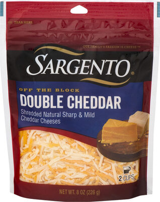 Double Cheddar Shredded Natural Sharp & Mild Cheddar Cheeses, Double Cheddar