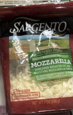 Shredded Reduced Fat Low Moisture Mozzarella Natural Cheese, Mozzarella