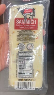 Sammich Summer Sausage Between Pepper Jack Cheese, Sammich