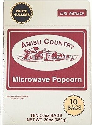 Amish Country, White Hulless Microwave Popcorn