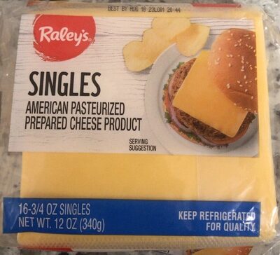Singles American Pasteurized Prepared Cheese Product, American