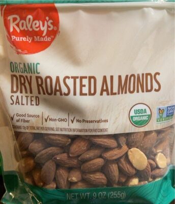 Dry Roasted Salted Organic Almonds, Dry Roasted Salted