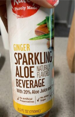Ginger Flavored Sparkling Aloe Beverage, Ginger