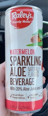 Watermelon Flavored Sparkling Aloe Beverage, Watermelon