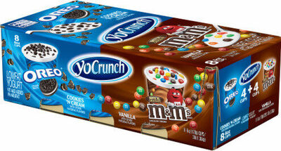 YoCrunch Vanilla Lowfat Yogurt with M&M's & Vanilla Lowfat Yogurt Oreo Cookie Pieces 8-6 oz. Cups