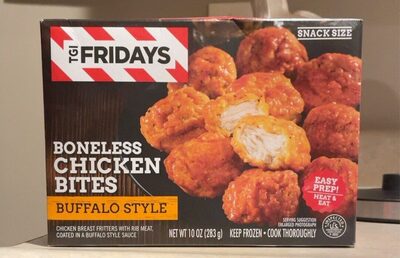 Buffalo Style Boneless Chicken Bites Chicken Breast Fritters With Rib Meat, Coated In A Buffalo Style Sauce, Buffalo Style