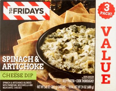Cheese Dip Spinach & Artichokes Blended With Parmesan, Mozzarella And Neufchatel Cheeses, Cheese Dip