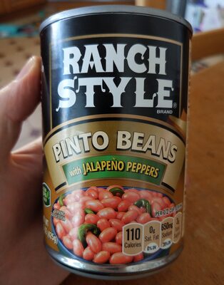 Ranch Style Pinto Beans With Jalapeno Peppers, Canned Beans, 15 oz.