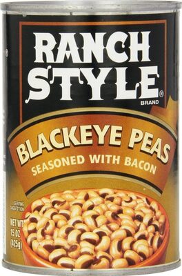 Ranch Style Blackeye Peas Seasoned With Bacon, Canned Beans, 15 OZ