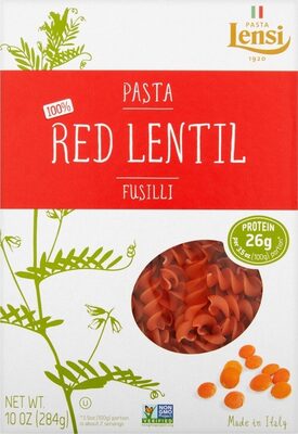100% Red Lentil Fusilli Pasta