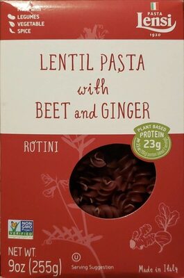 Lentil Pasta With Beet And Ginger Rotini, Beet And Ginger