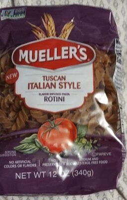 Tuscan Italian Style Flavor Infused Pasta, Rotini, Tuscan Italian Style