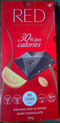 No Sugar Added Orange & Almond Dark Chocolate, Orange & Almond