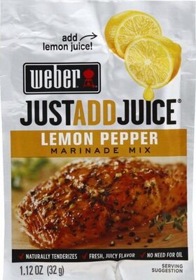 Weber, Just Add Juice, Marinade Mix, Lemon Pepper, Lemon Pepper