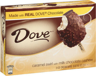 Caramel Swirl Ice Cream With Milk Chocolate Cashew Silky Smooth Bar, Caramel