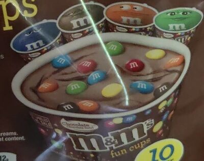 Chocolate With Chocolate Swirl Reduced Fat Chocolate Ice Cream With M&M's Minis Chocolate Candies And Chocolate Swirl Fun Cups, Chocolate With Chocolate Swirl