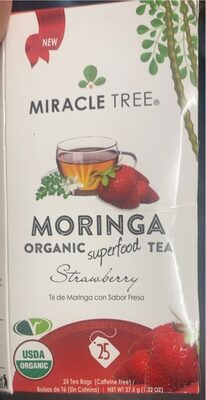 Strawberry Caffeine Free Moringa Organic Superfood Tea Bags, Strawberry