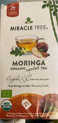 Apple & Cinnamon Moringa Organic Superfood Tea Bags, Apple & Cinnamon
