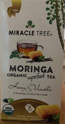 Honey & Vanilla Caffeine Free Moringa Organic Superfood Tea Bags, Honey & Vanilla